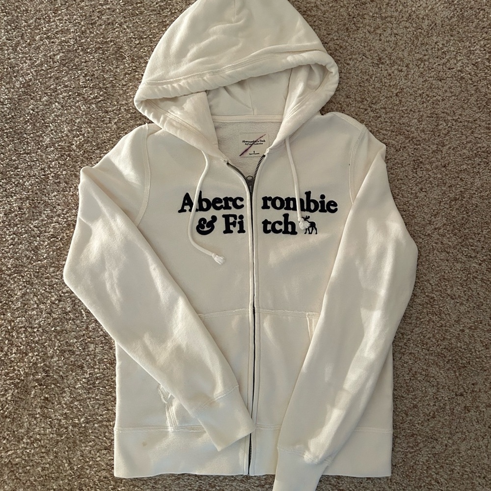 Abercrombie & Fitch White Super Soft Hoodie S